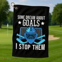 Ice Hockey Player Ice Hockey Goalie Golf Towel thumb 1