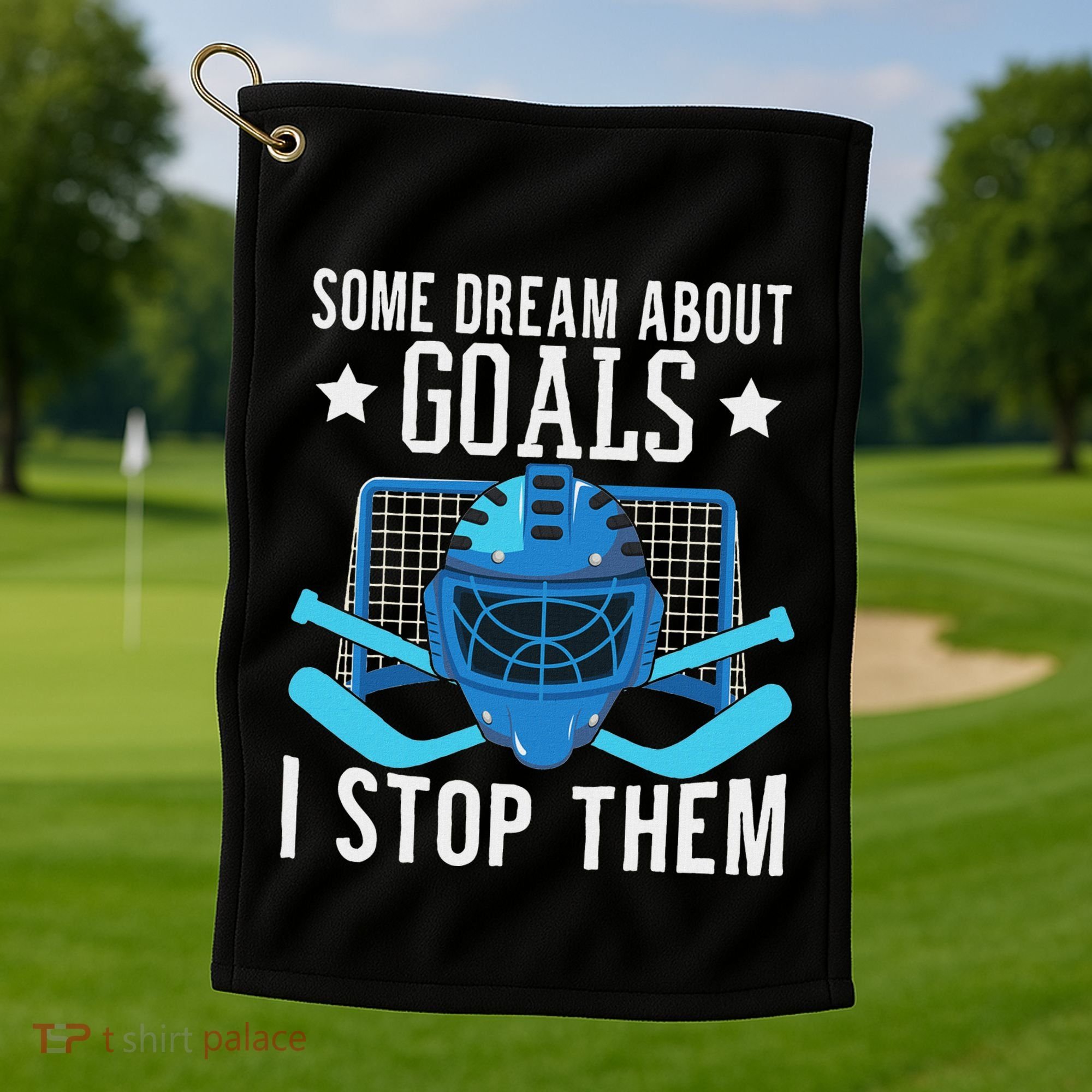 Ice Hockey Player Ice Hockey Goalie Golf Towel