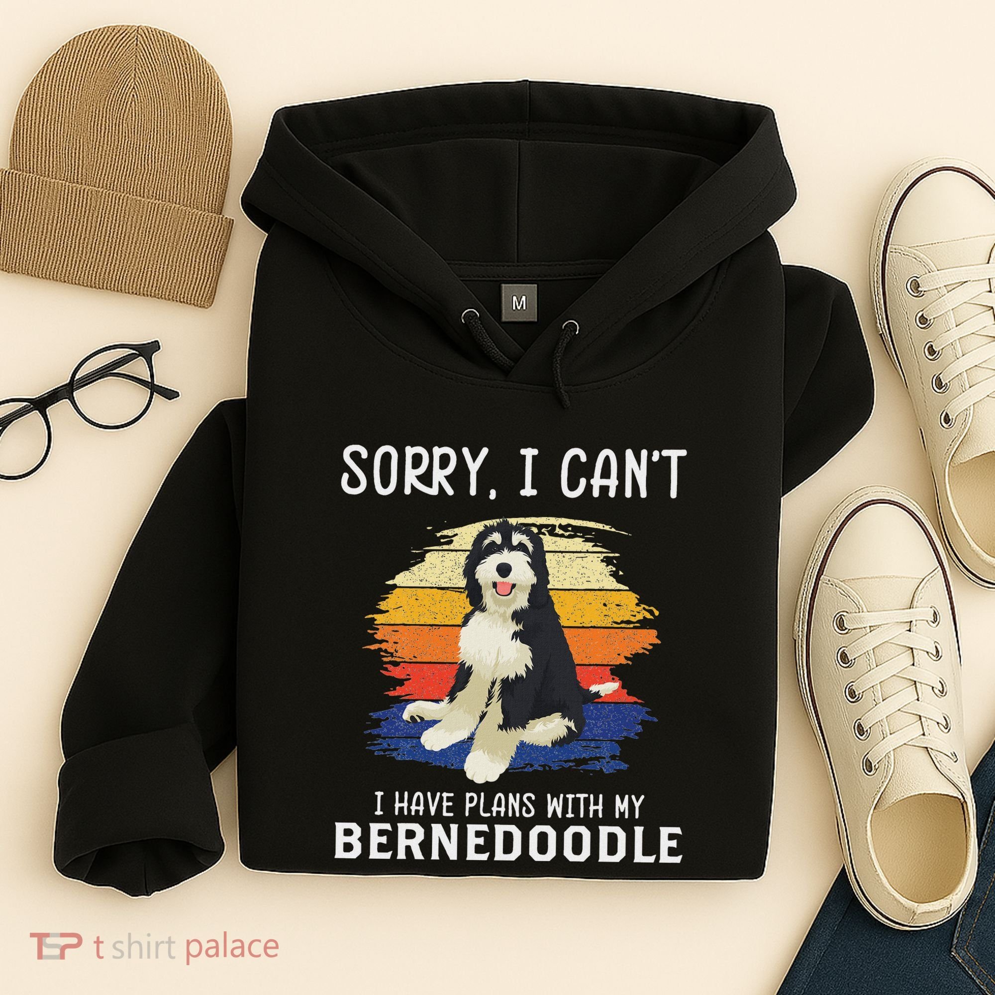 I Have Plans With My Bernedoodle Funny Dog Lover Hoodie