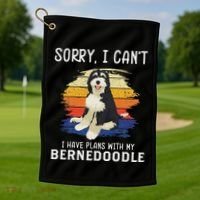 I Have Plans With My Bernedoodle Funny Dog Lover Golf Towel thumb 1