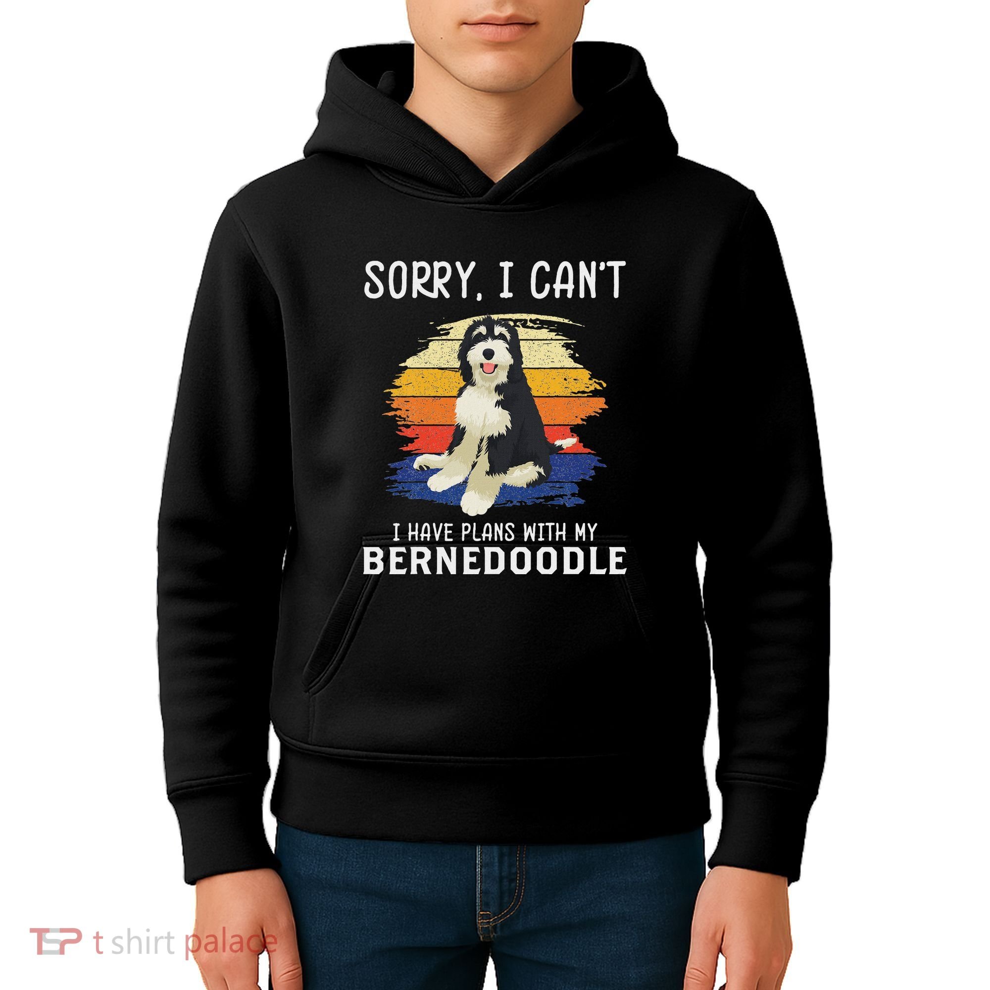 I Have Plans With My Bernedoodle Funny Dog Lover Kids Hoodie