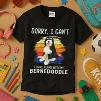 I Have Plans With My Bernedoodle Funny Dog Lover Kids T-Shirt thumb 3