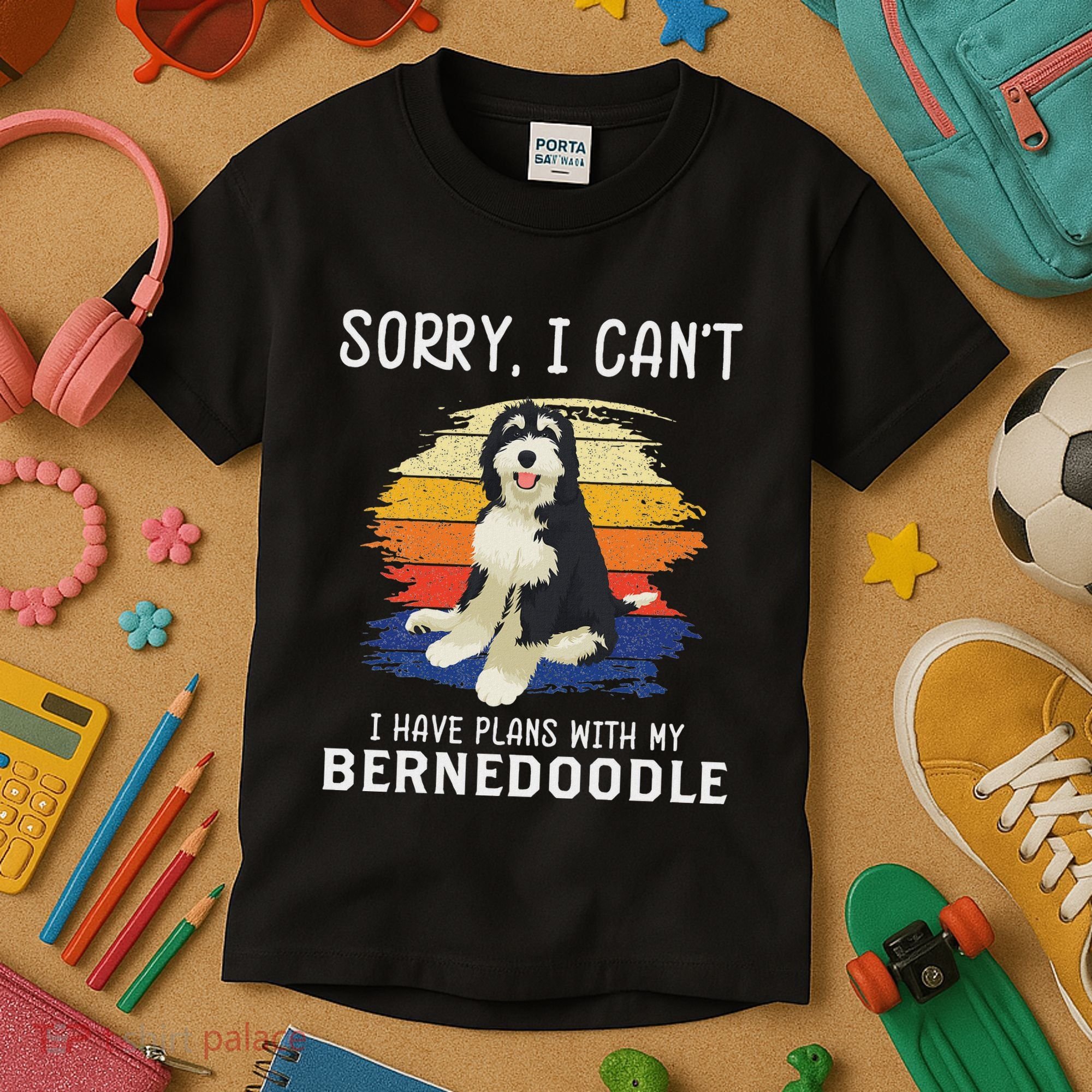 I Have Plans With My Bernedoodle Funny Dog Lover Kids T-Shirt