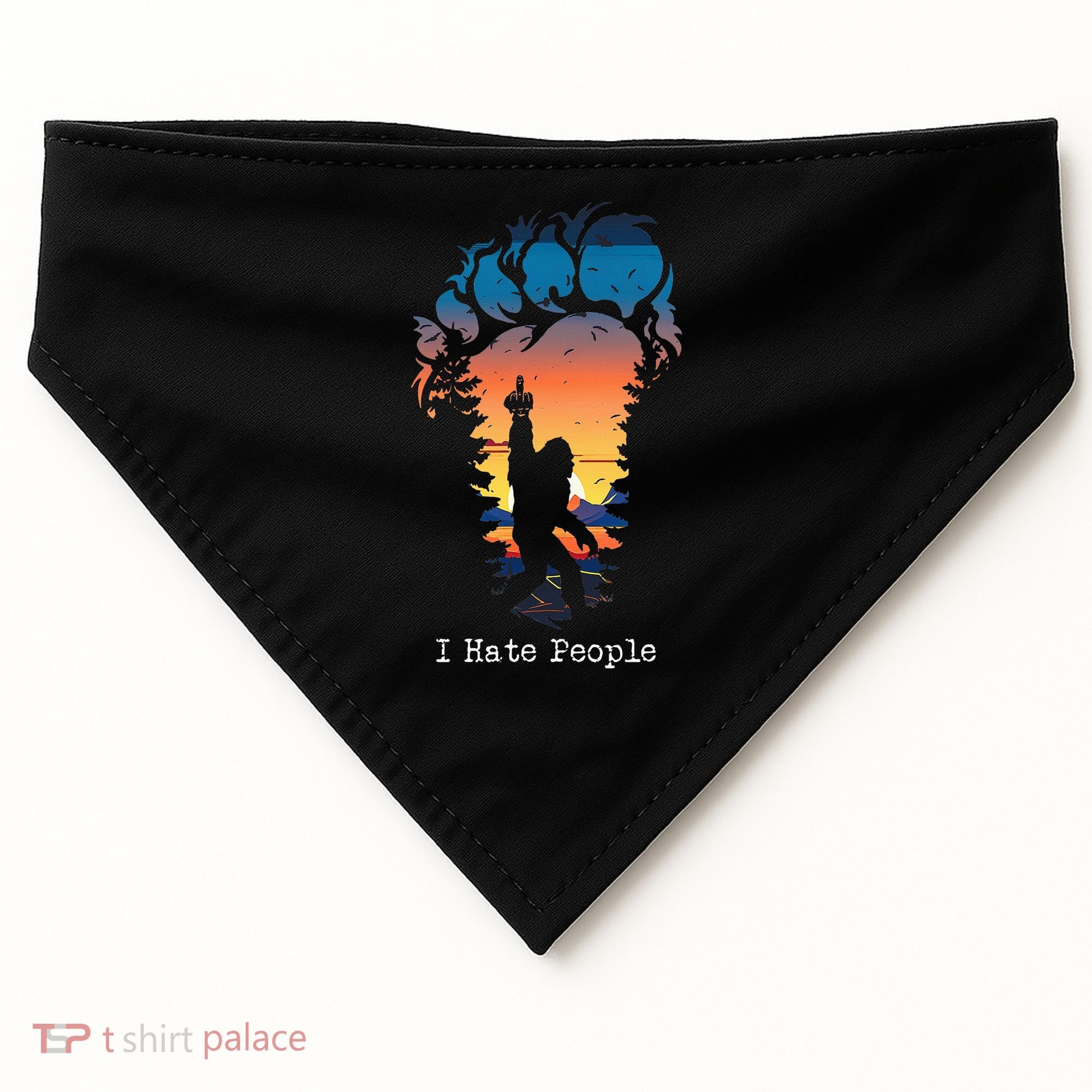 I Hate People Bigfoot Footprint USA-Made Doggie Bandana