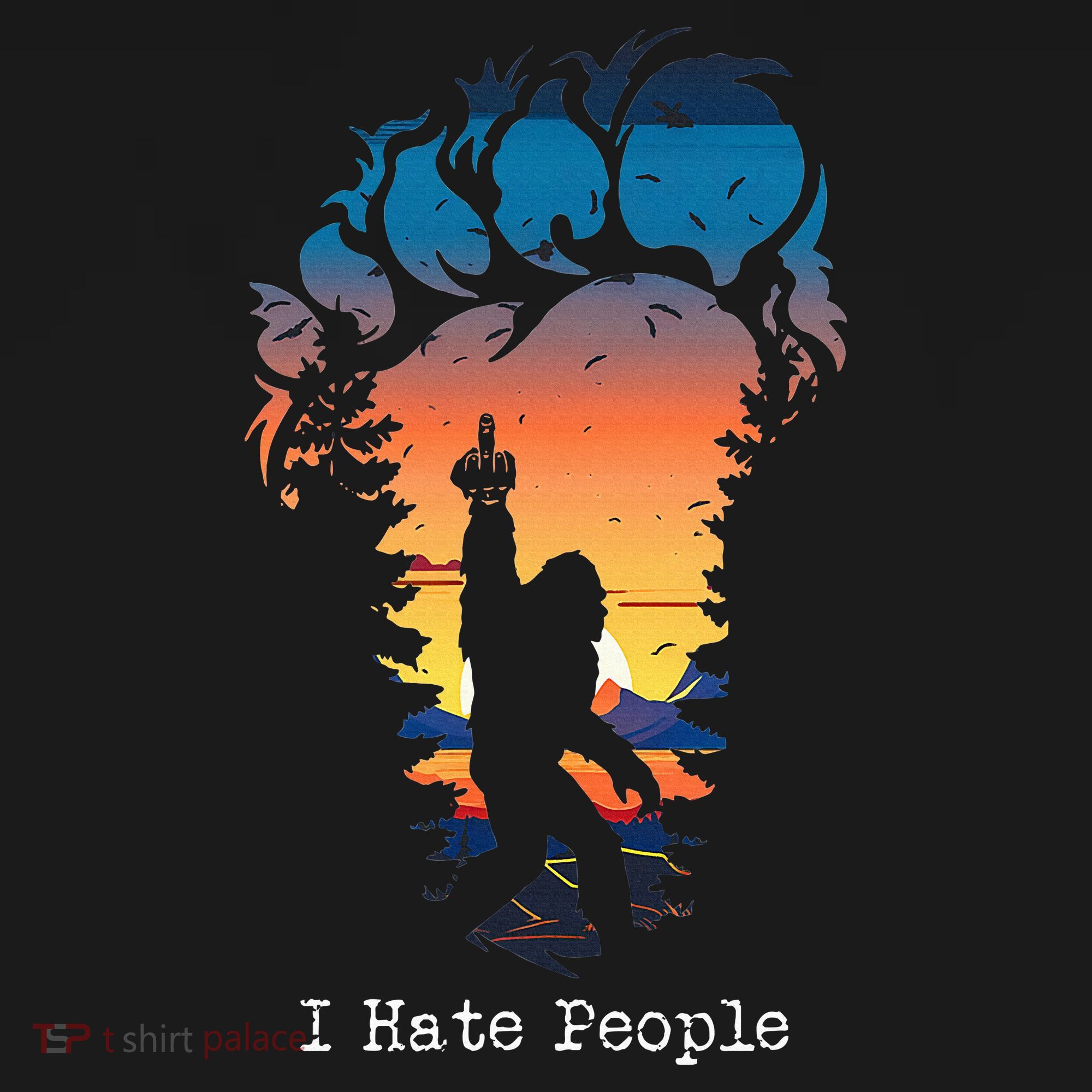 I Hate People Bigfoot Footprint USA-Made Doggie Bandana