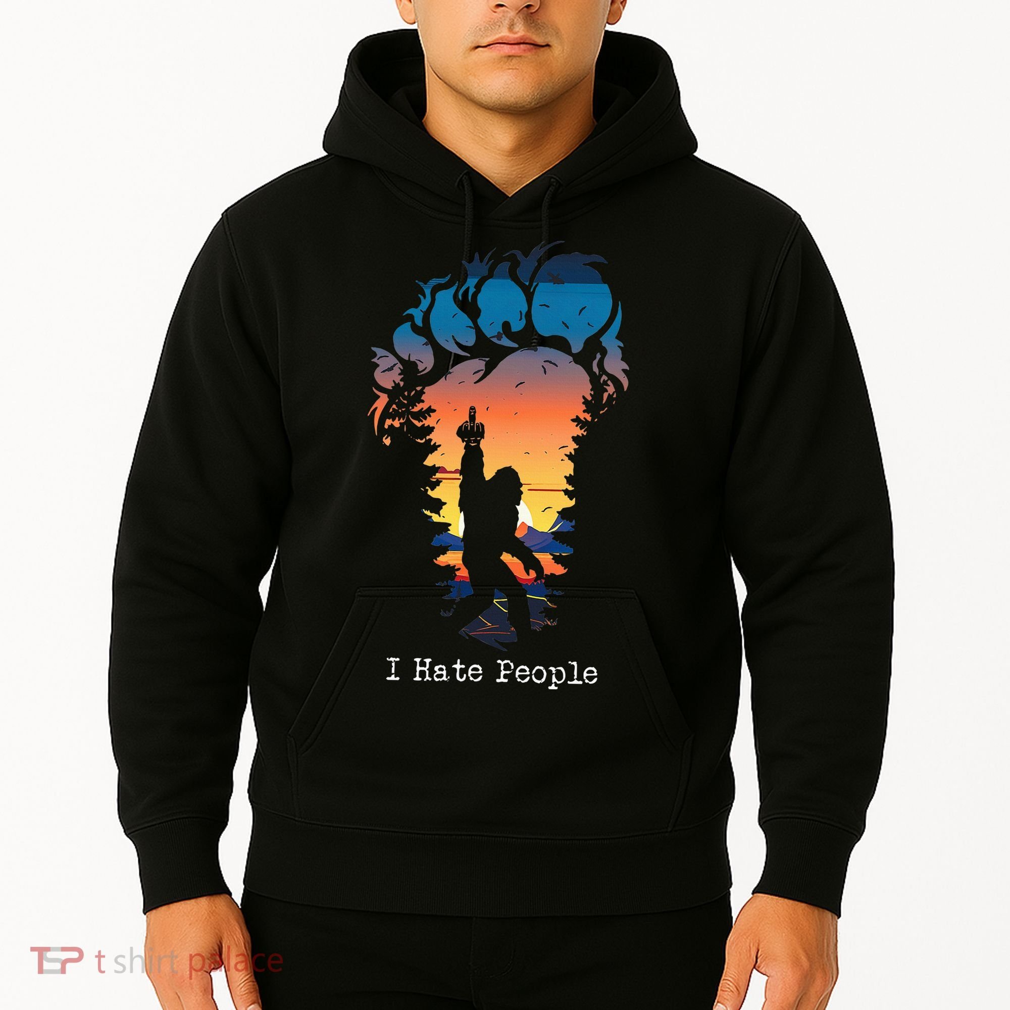 I Hate People Bigfoot Footprint Hoodie