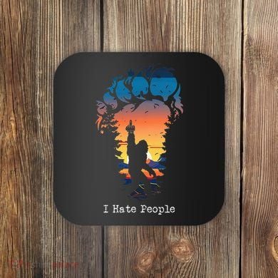 I Hate People Bigfoot Footprint Coaster