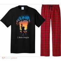 I Hate People Bigfoot Footprint Pajama Set thumb 0