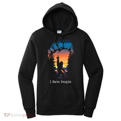 I Hate People Bigfoot Footprint Women's Hoodie