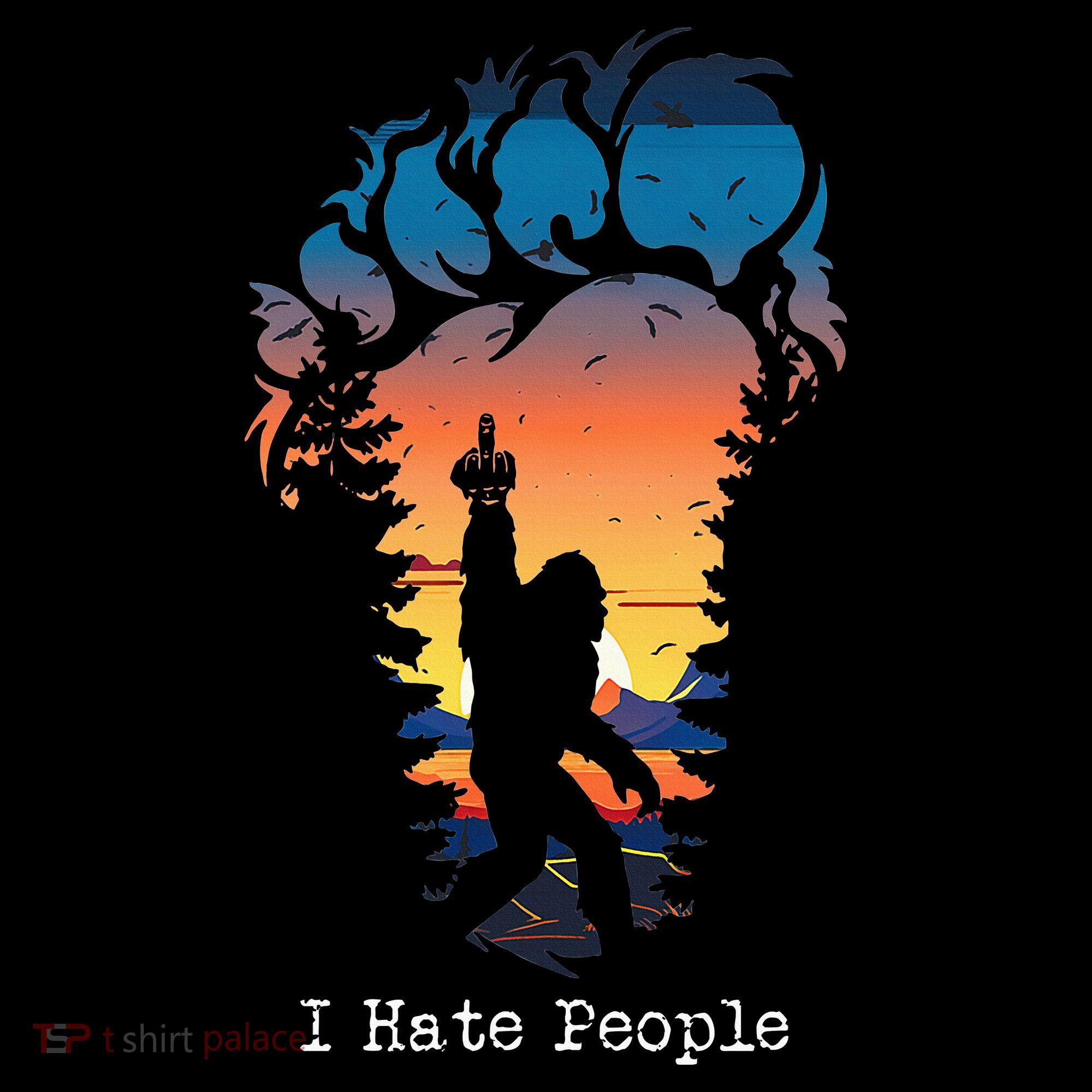 I Hate People Bigfoot Footprint Women's Hoodie
