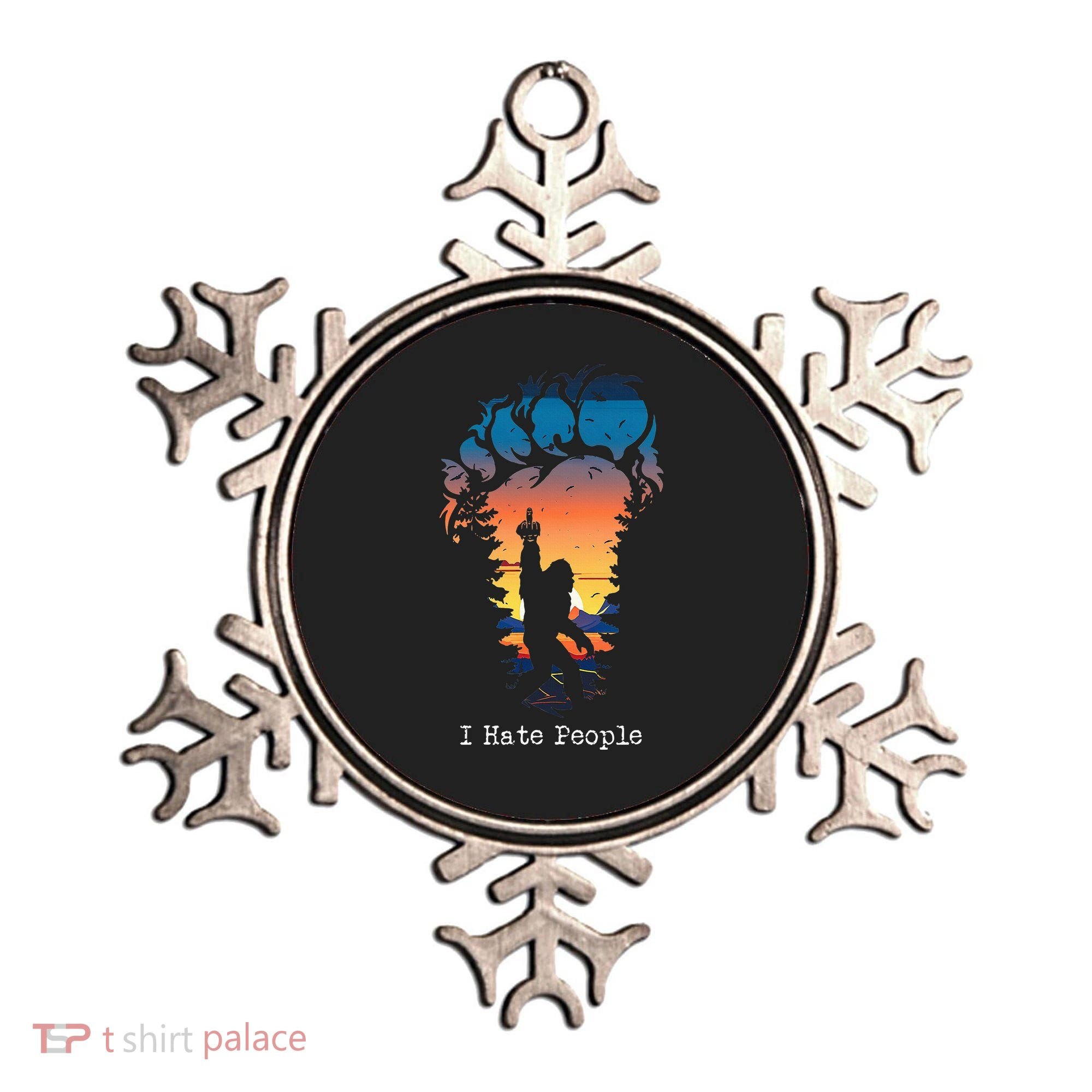 I Hate People Bigfoot Footprint Ornament