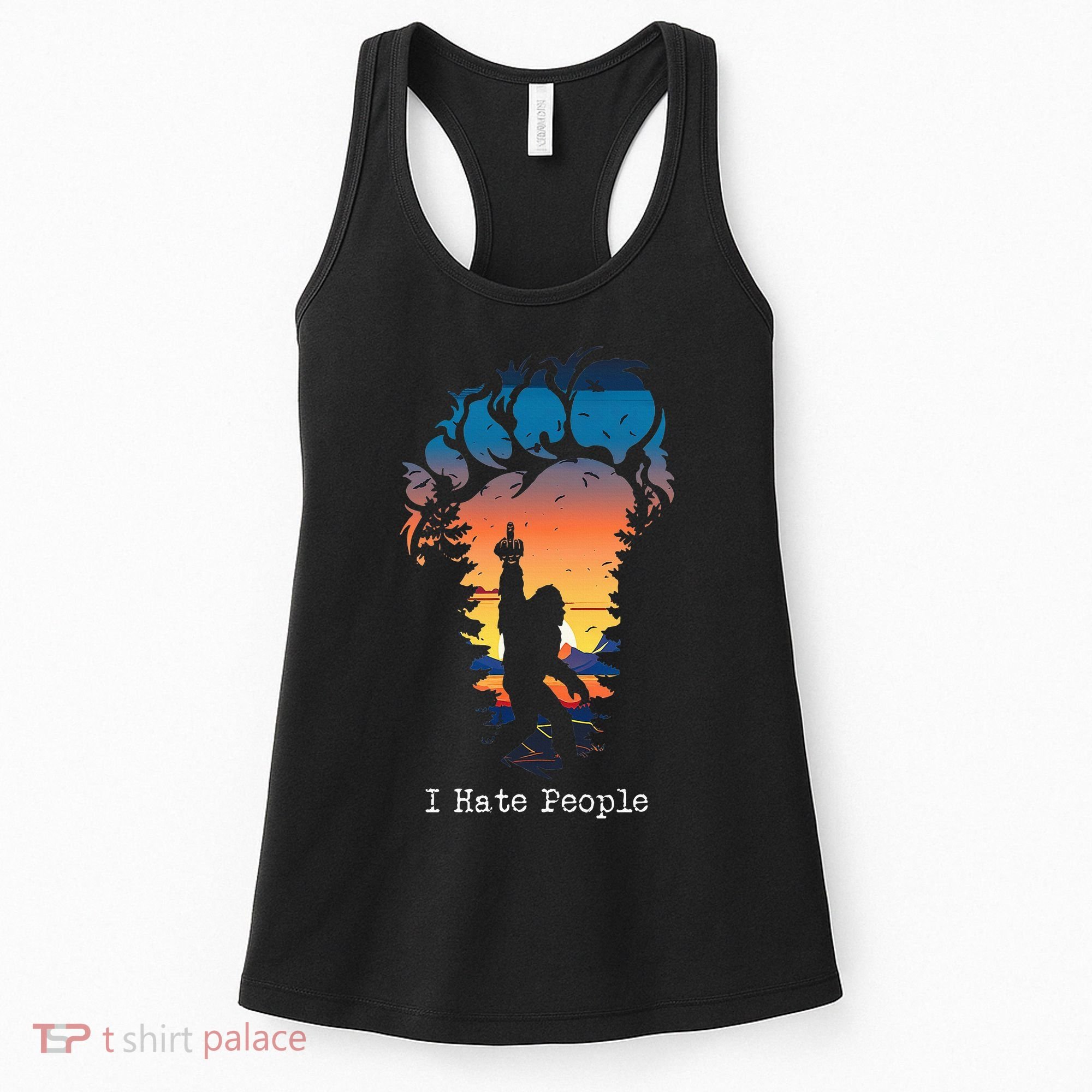 I Hate People Bigfoot Footprint Women's Tank Top