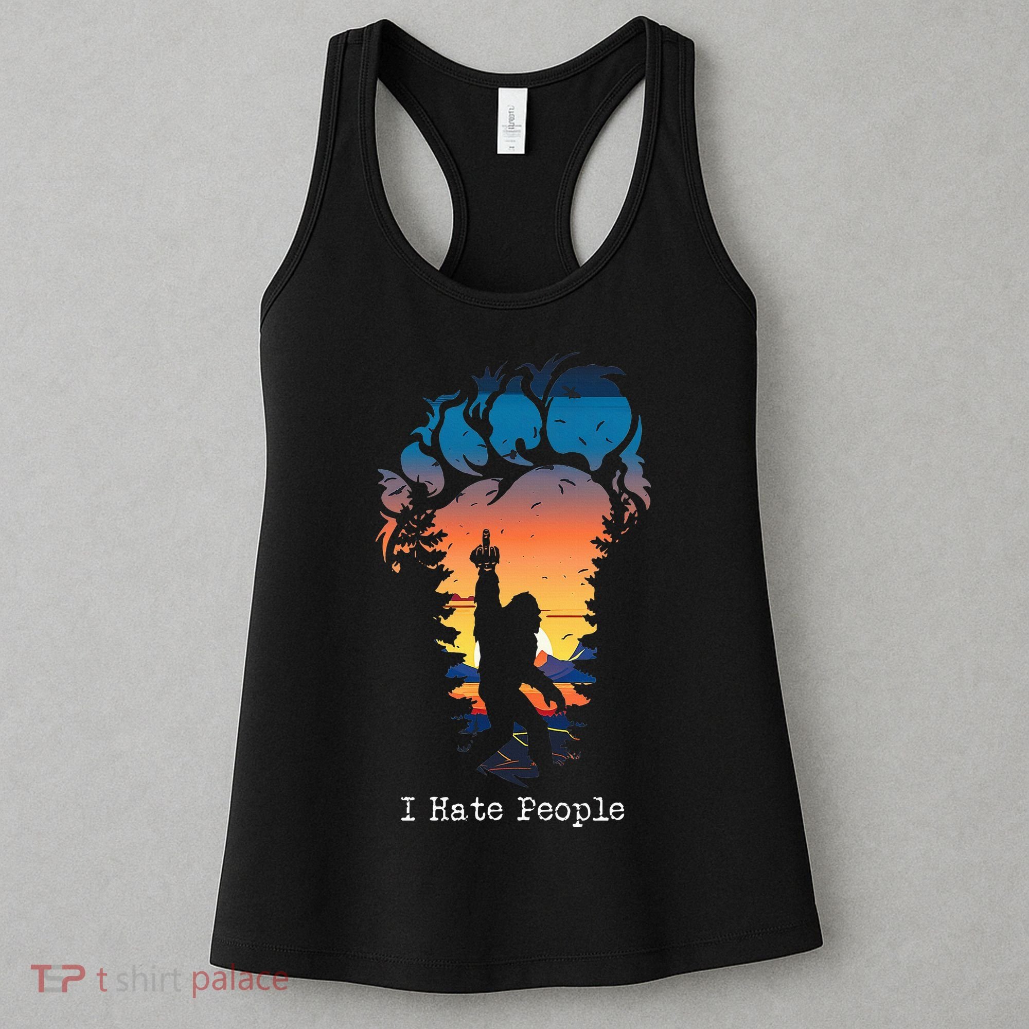 I Hate People Bigfoot Footprint Women's Tank Top
