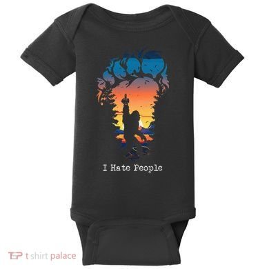 I Hate People Bigfoot Footprint Baby Bodysuit