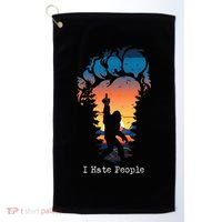 I Hate People Bigfoot Footprint Golf Towel thumb 0