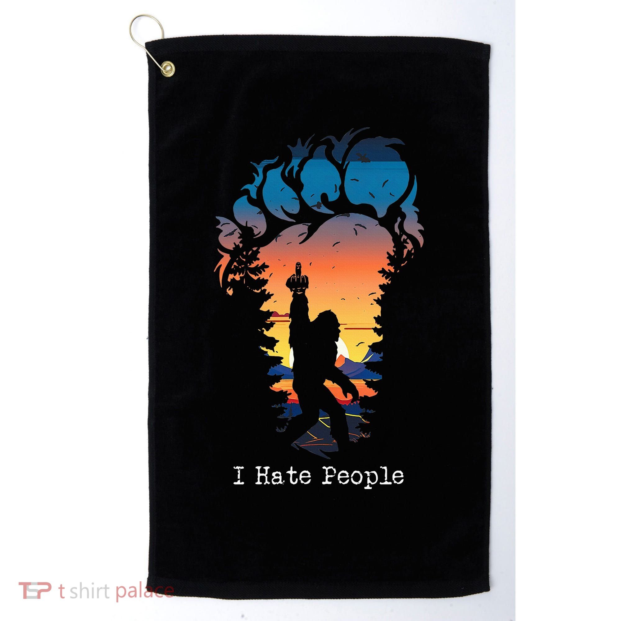 I Hate People Bigfoot Footprint Golf Towel