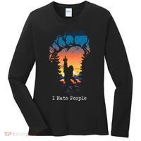 I Hate People Bigfoot Footprint Women's Long Sleeve Shirt thumb 0