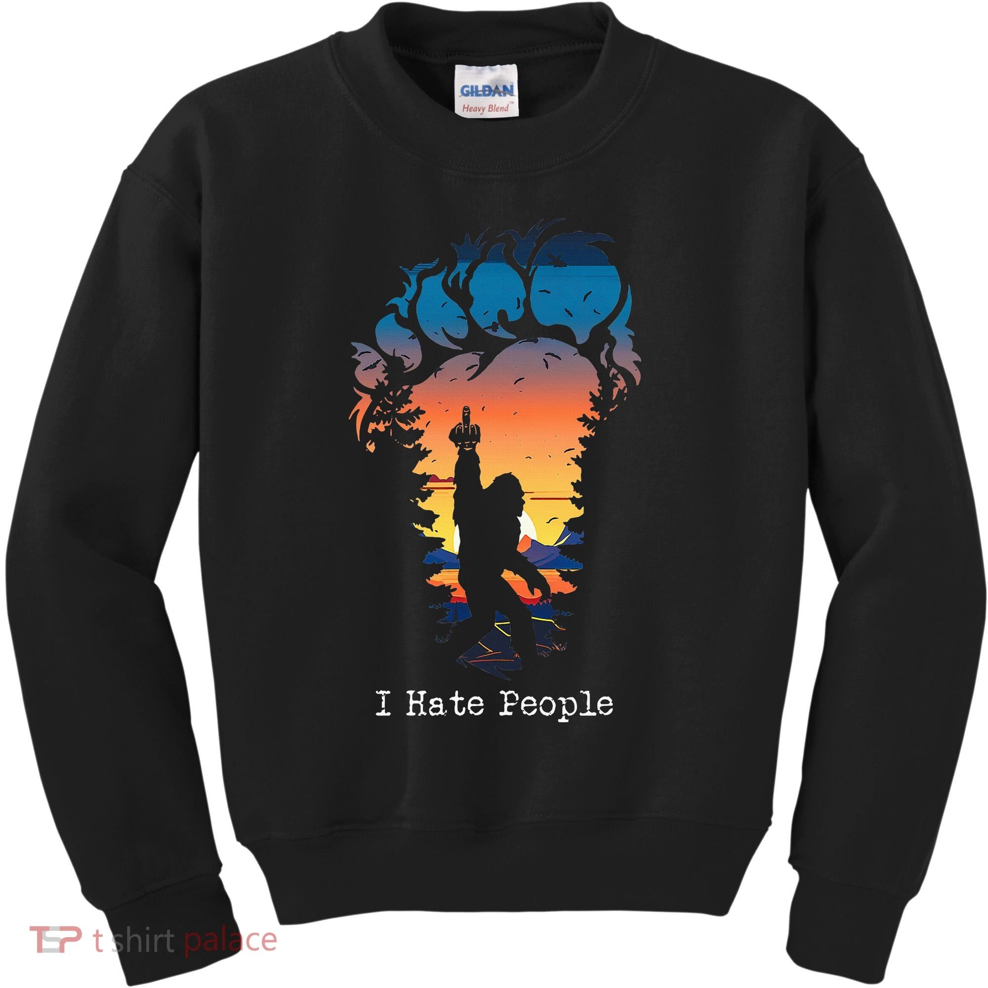 I Hate People Bigfoot Footprint Kids Sweatshirt