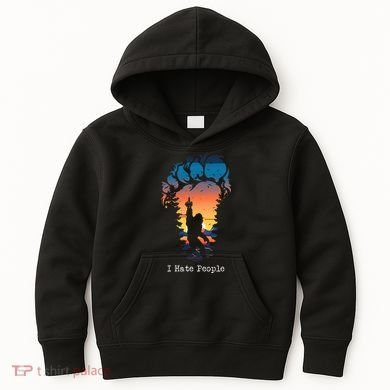 I Hate People Bigfoot Footprint Kids Hoodie