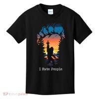 I Hate People Bigfoot Footprint Kids T-Shirt thumb 0