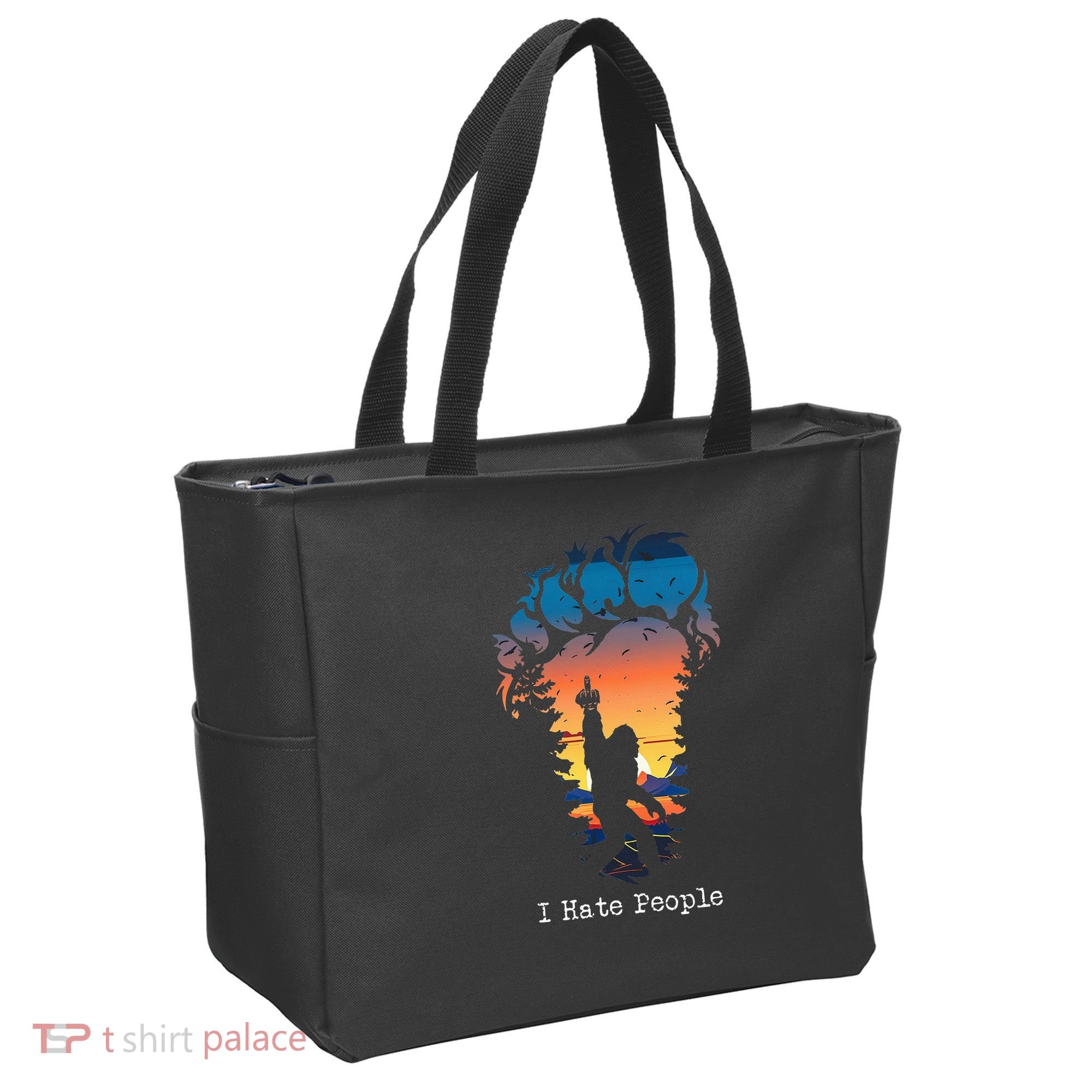 I Hate People Bigfoot Footprint Tote Bag
