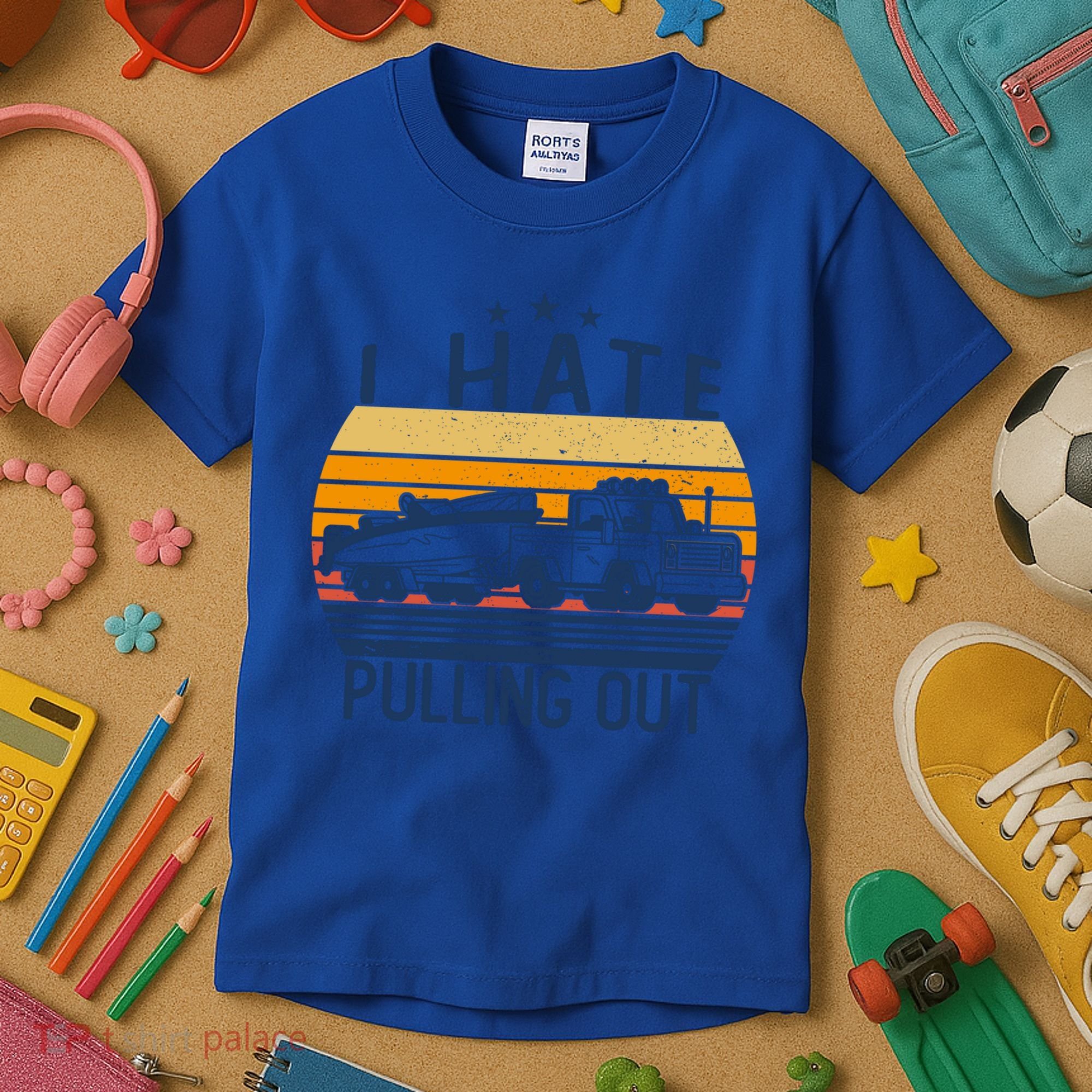 I Hate Pulling Out Retro Boating Boat Captain For Gift Kids T-Shirt