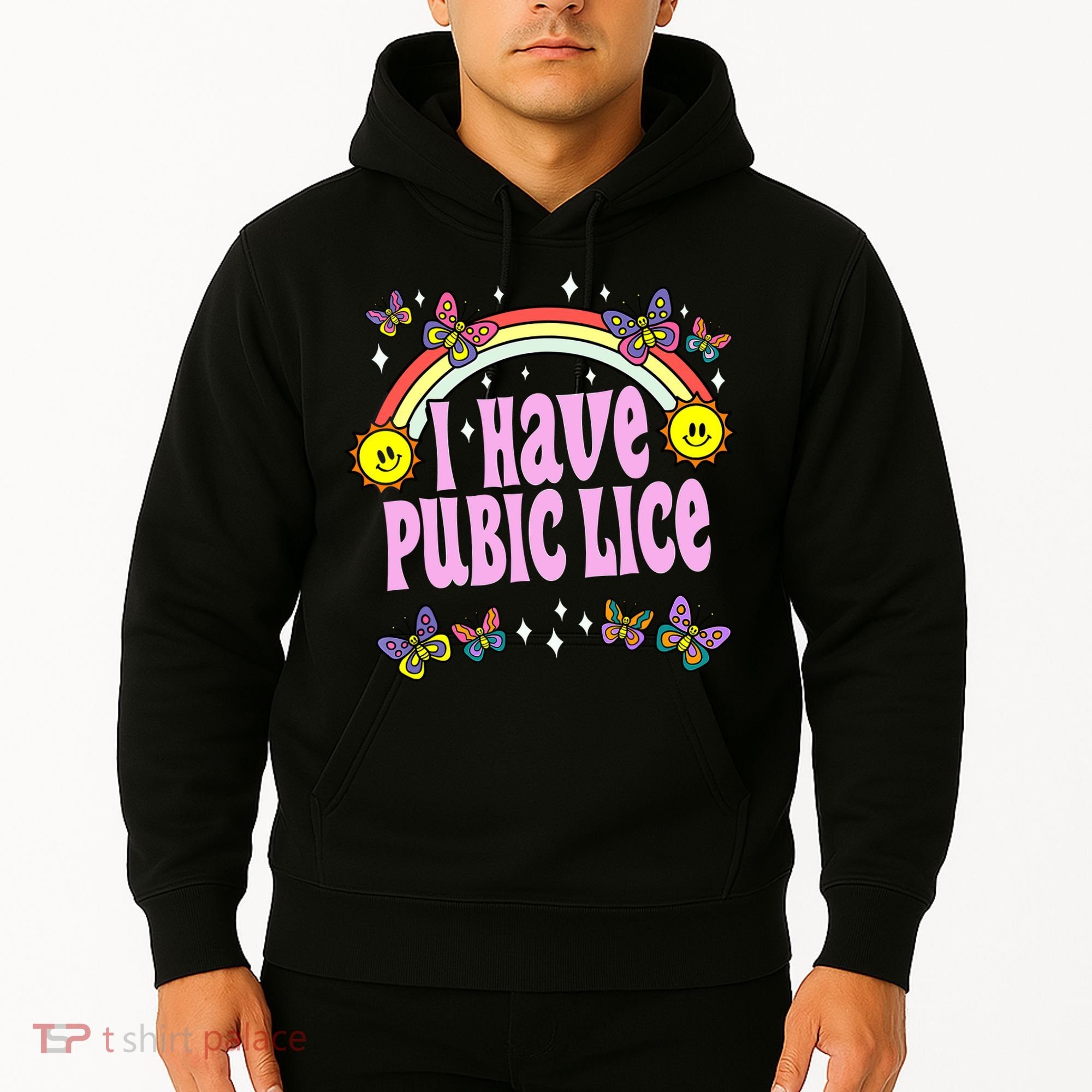 I Have Pubic Lice Funny Retro Offensive Inappropriate Meme Hoodie