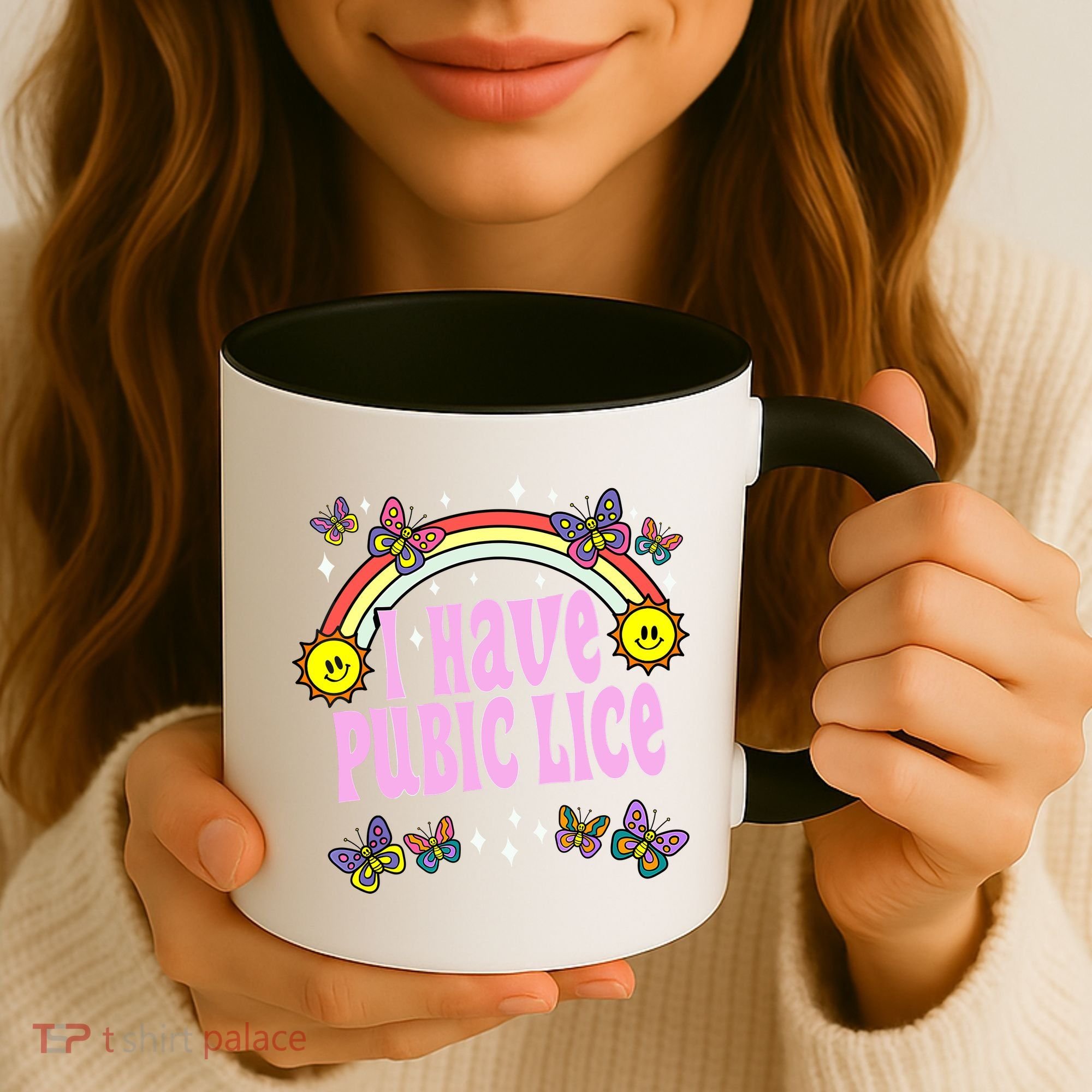I Have Pubic Lice Funny Retro Offensive Inappropriate Meme Coffee Mug