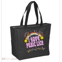 I Have Pubic Lice Funny Retro Offensive Inappropriate Meme Tote Bag thumb 2