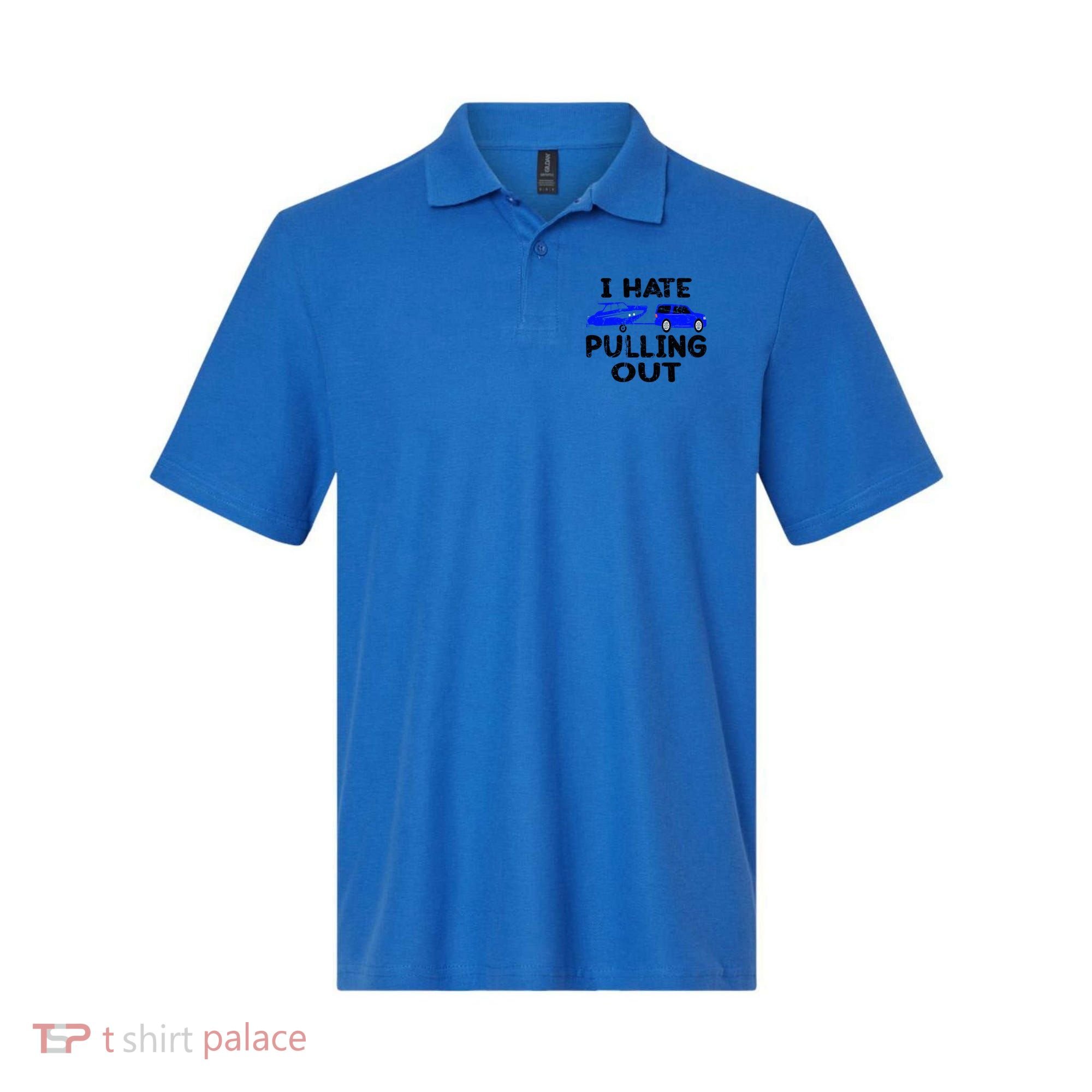 I Hate Pulling Out Retro Boating Boat Captain Gift Polo