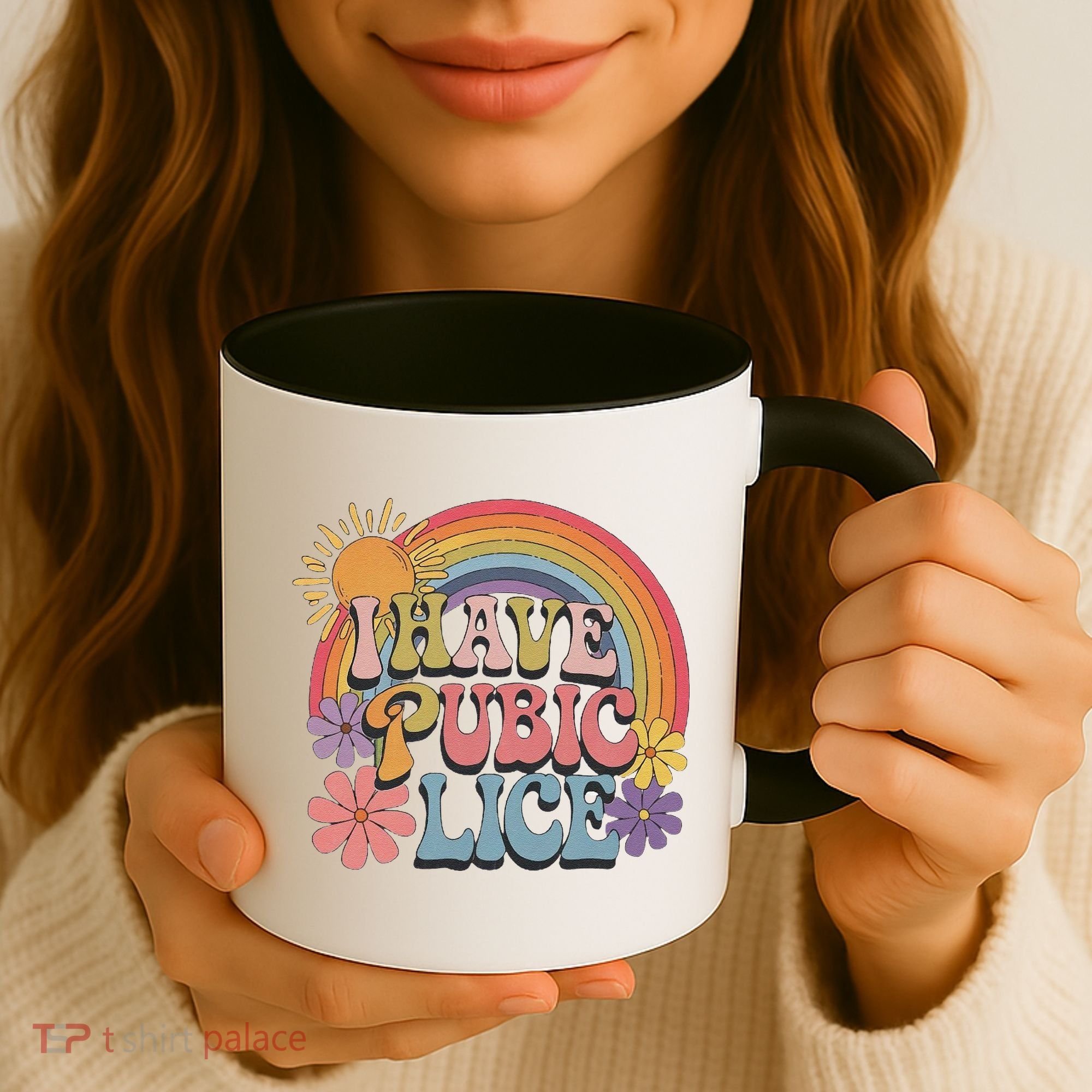I Have Pubic Lice Funny Retro Offensive Inappropriate Meme Coffee Mug
