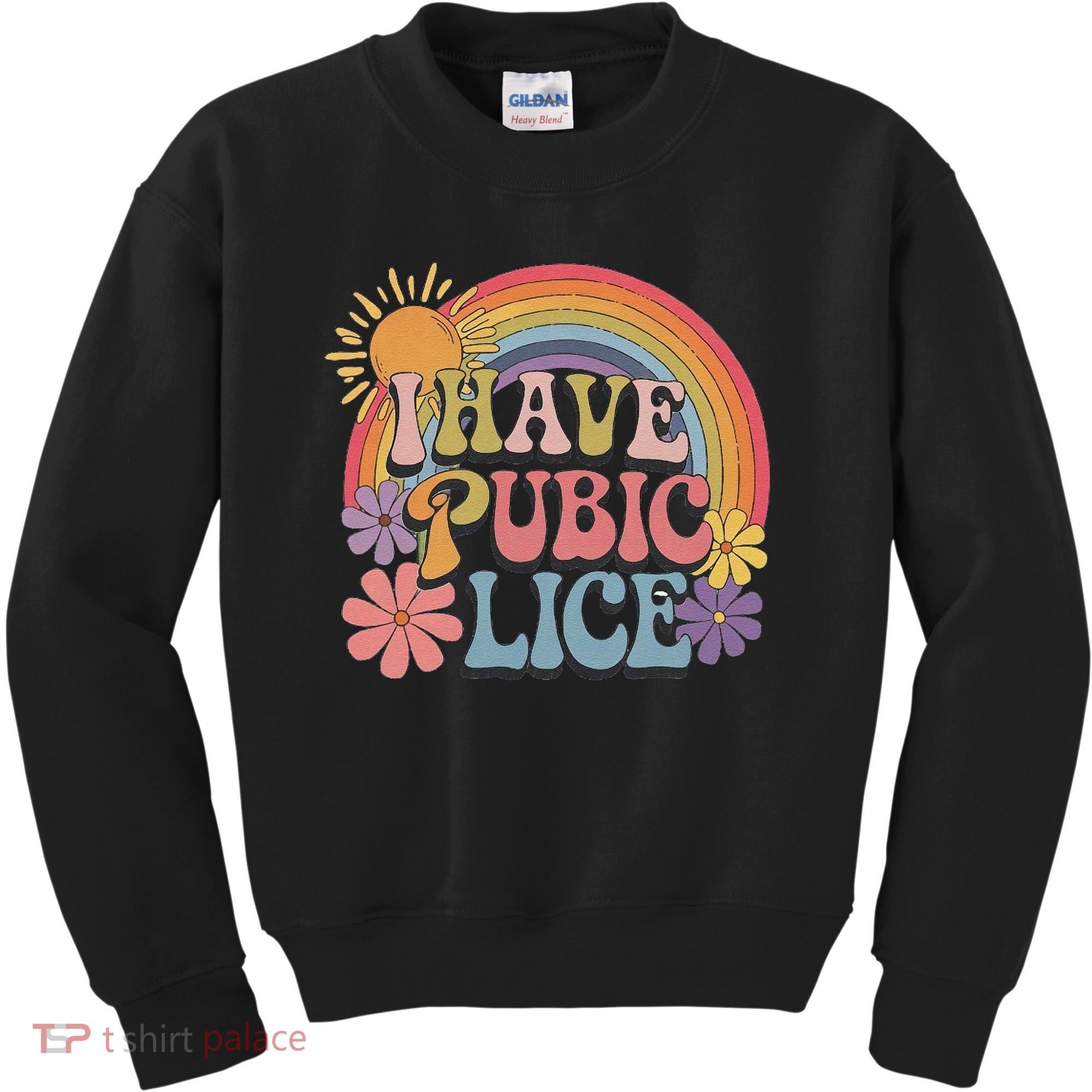 I Have Pubic Lice Funny Retro Offensive Inappropriate Meme Kids Sweatshirt