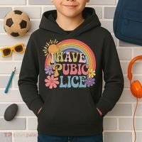 I Have Pubic Lice Funny Retro Offensive Inappropriate Meme Kids Hoodie thumb 2