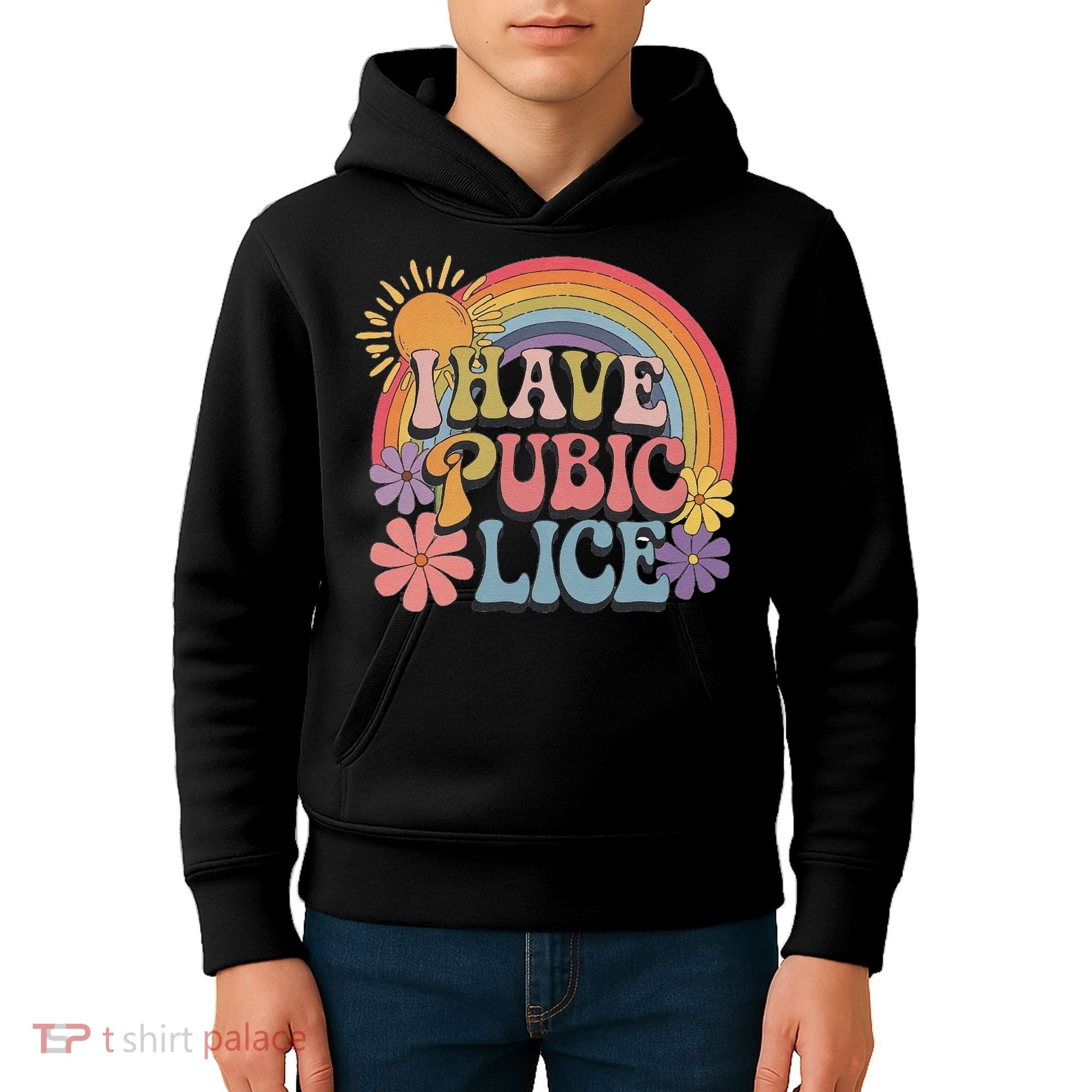 I Have Pubic Lice Funny Retro Offensive Inappropriate Meme Kids Hoodie