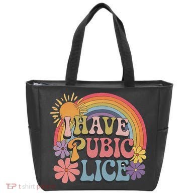 I Have Pubic Lice Funny Retro Offensive Inappropriate Meme Tote Bag