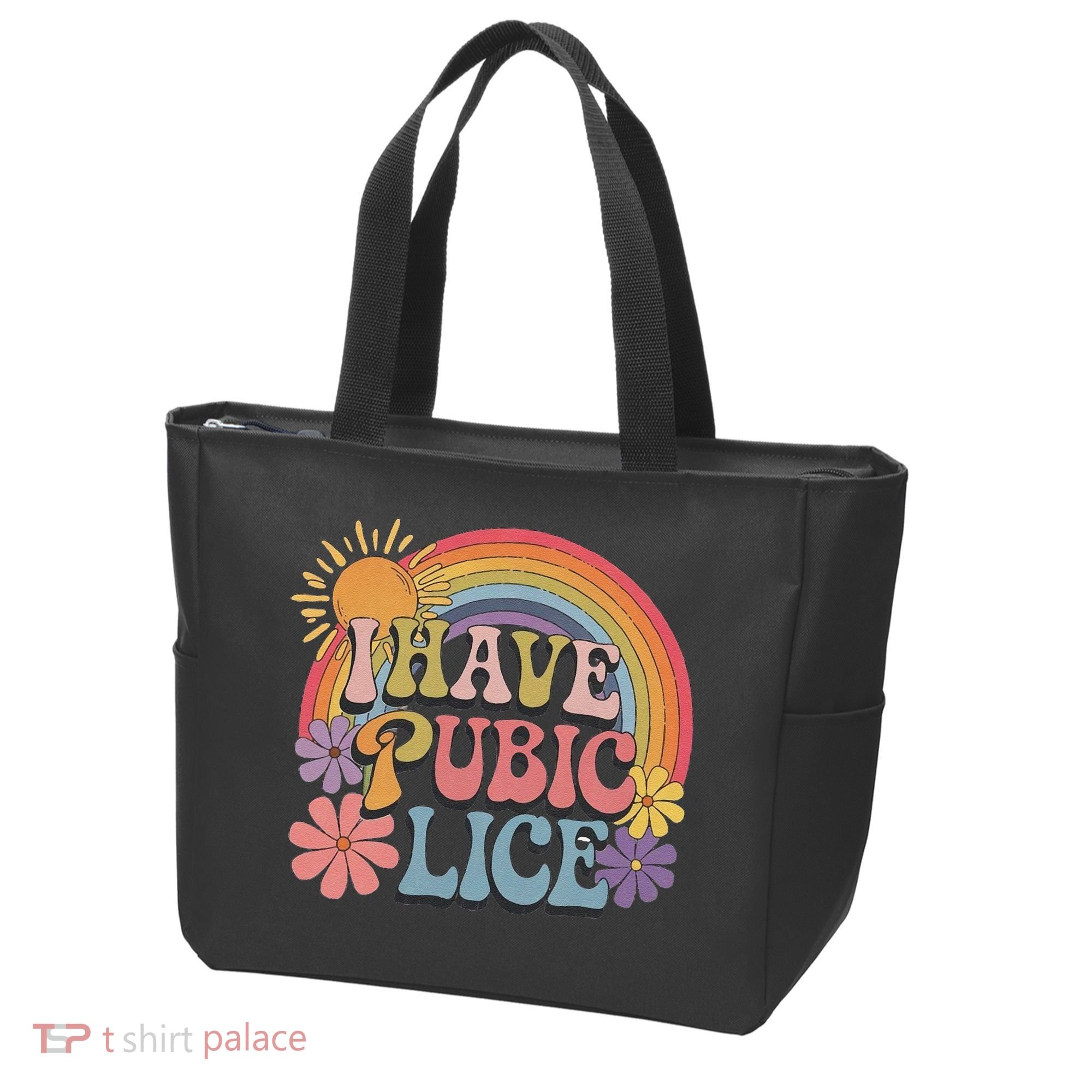 I Have Pubic Lice Funny Retro Offensive Inappropriate Meme Tote Bag
