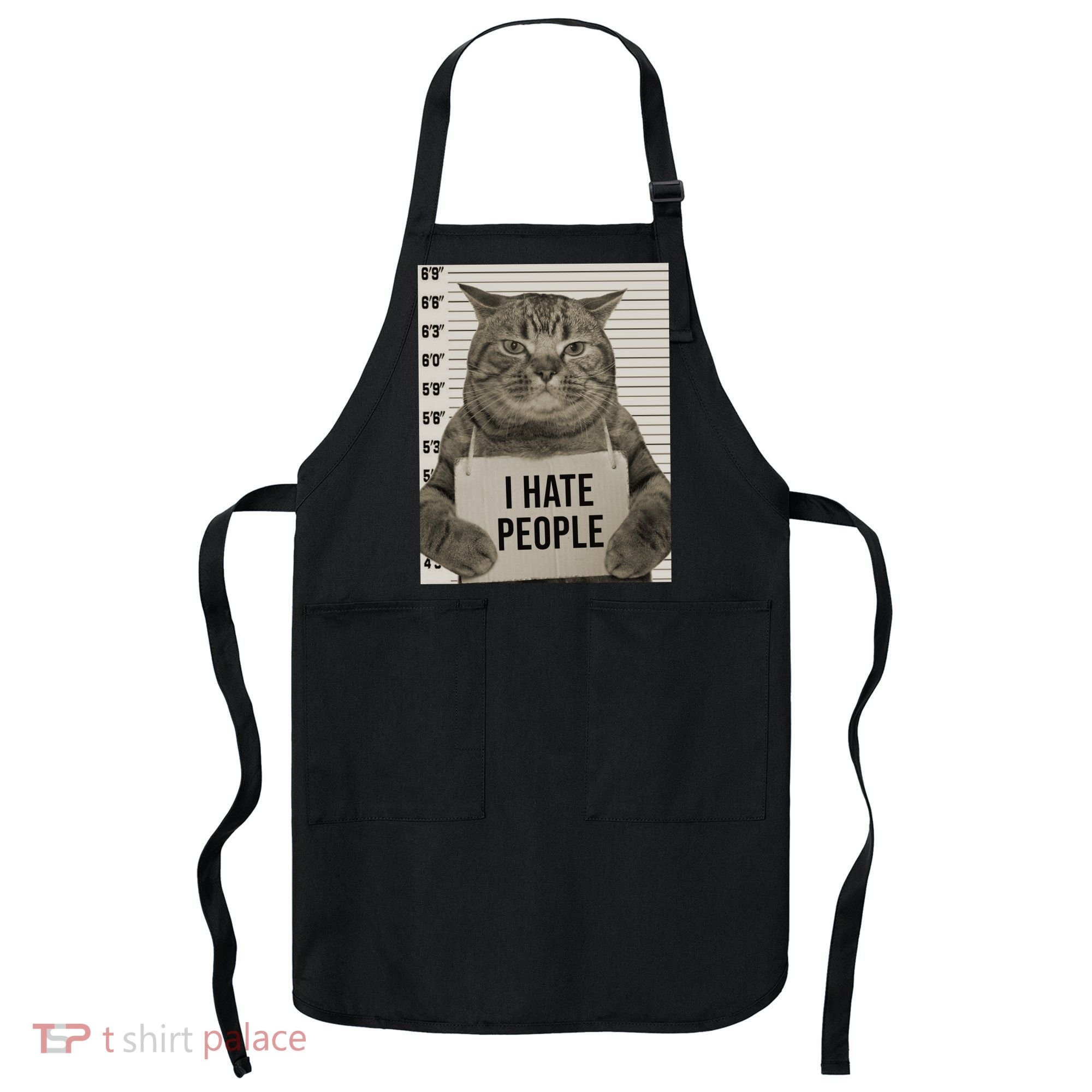 I Hate People Funny Jail Cat Apron