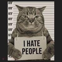 I Hate People Funny Jail Cat Beanie thumb 2