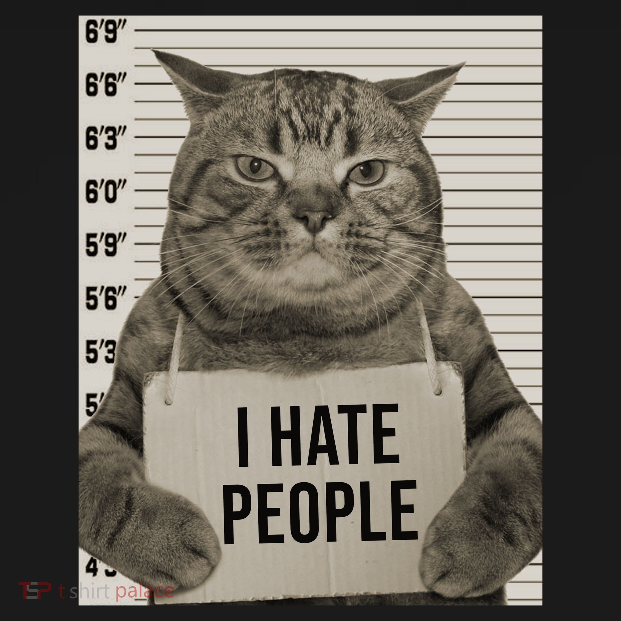 I Hate People Funny Jail Cat Polo