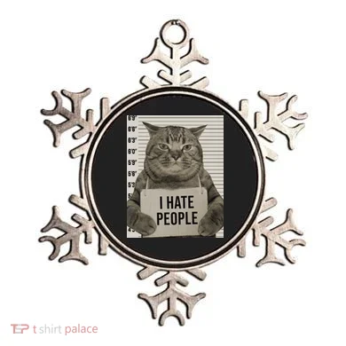 I Hate People Funny Jail Cat Ornament