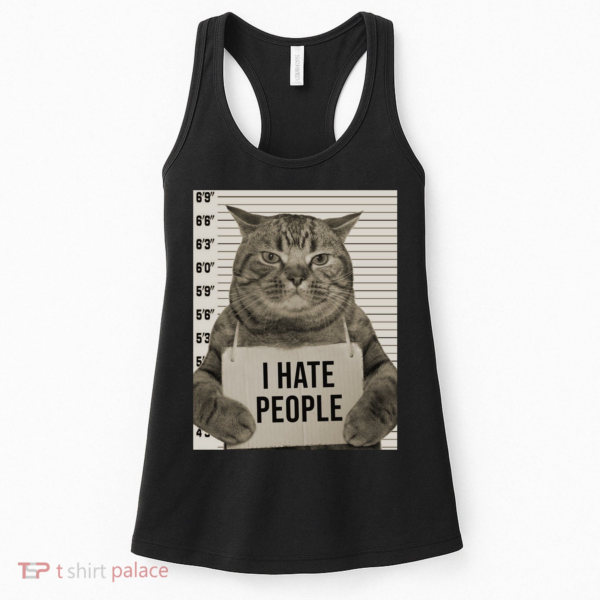 I Hate People Funny Jail Cat Women's Tank Top