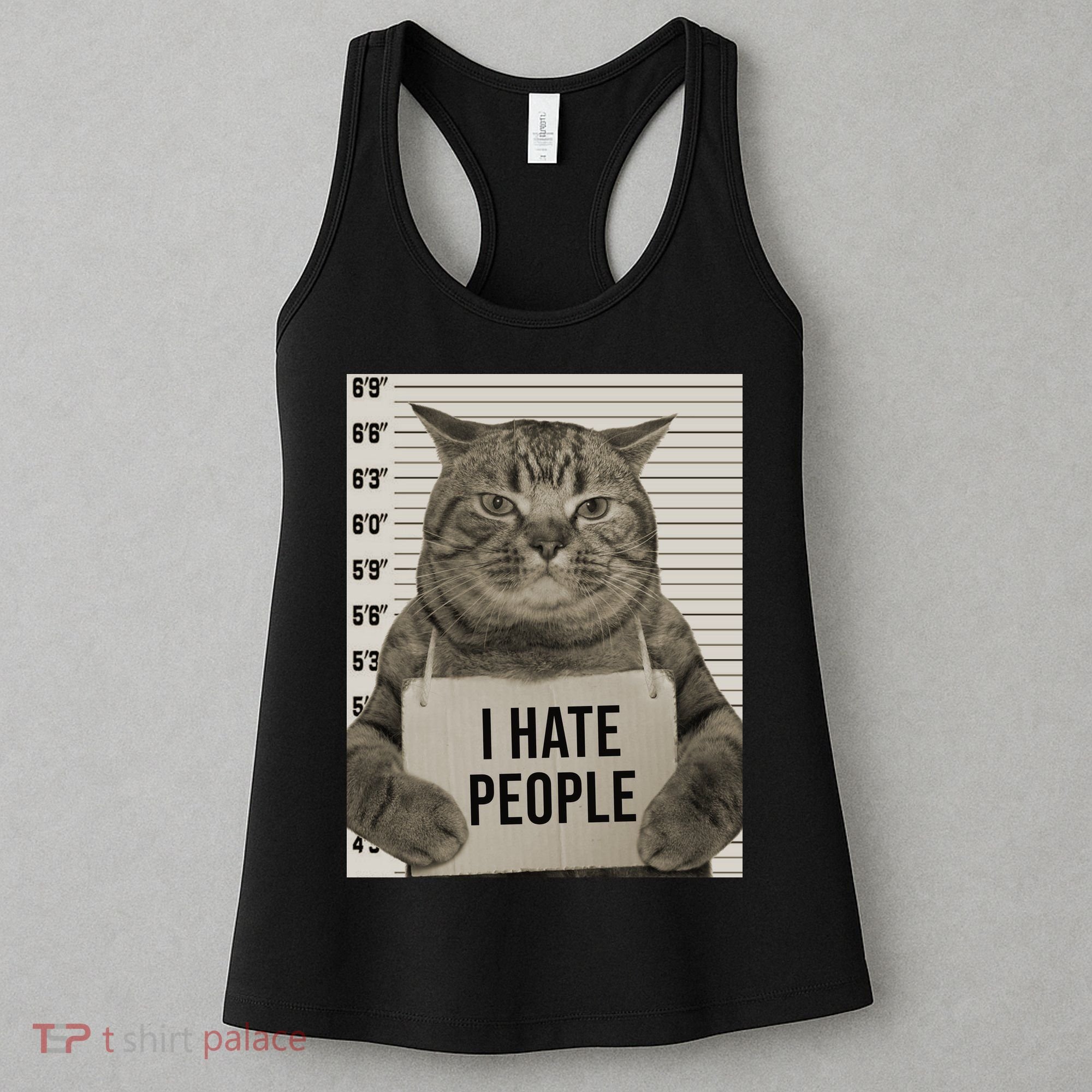 I Hate People Funny Jail Cat Women's Tank Top