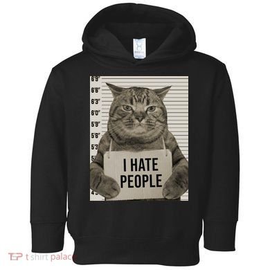 I Hate People Funny Jail Cat Toddler Hoodie