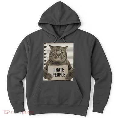 I Hate People Funny Jail Cat Hoodie