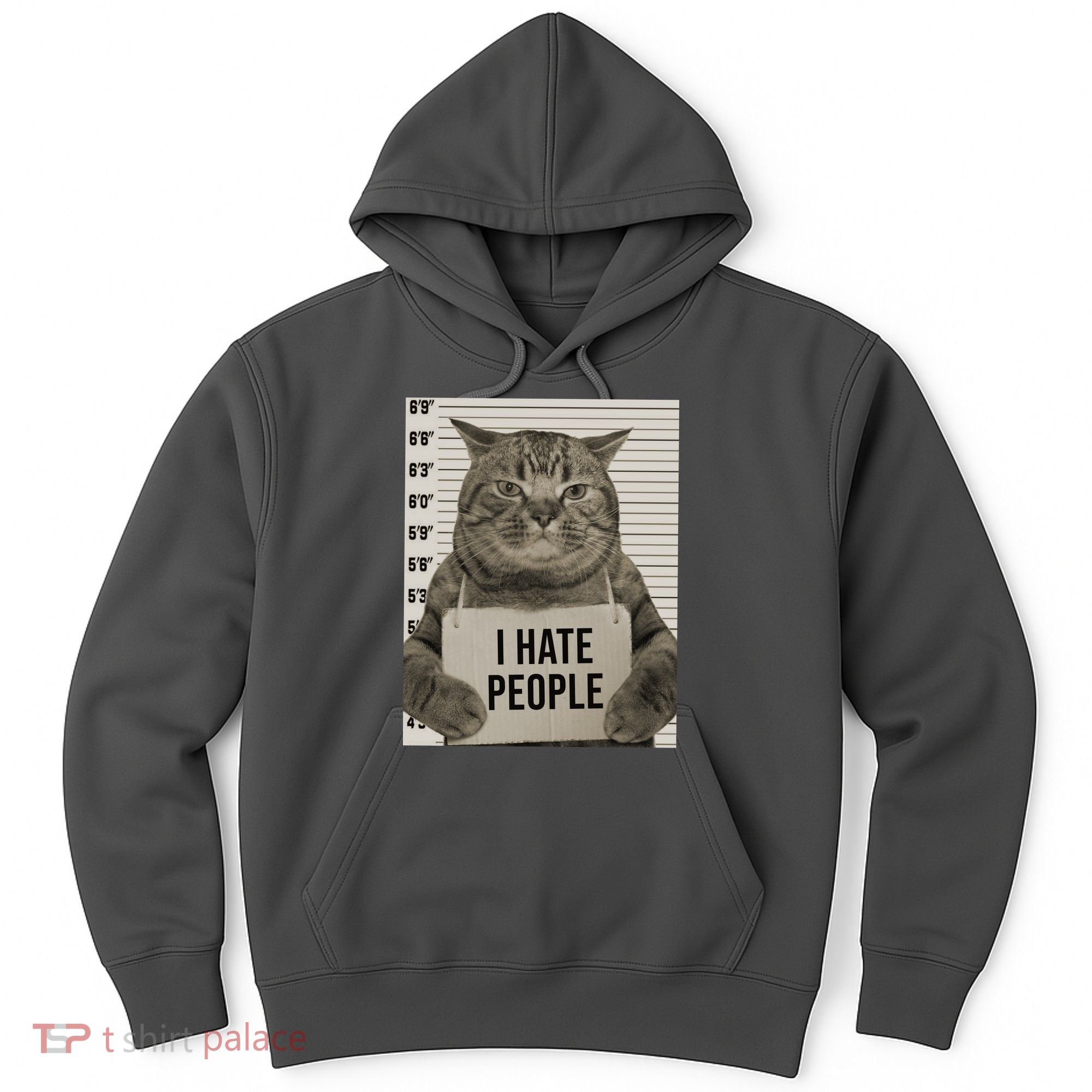 I Hate People Funny Jail Cat Hoodie