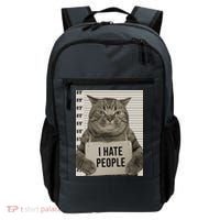 I Hate People Funny Jail Cat Backpack thumb 0