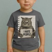 I Hate People Funny Jail Cat Toddler T-Shirt thumb 2