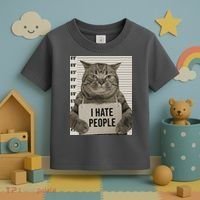 I Hate People Funny Jail Cat Toddler T-Shirt thumb 3