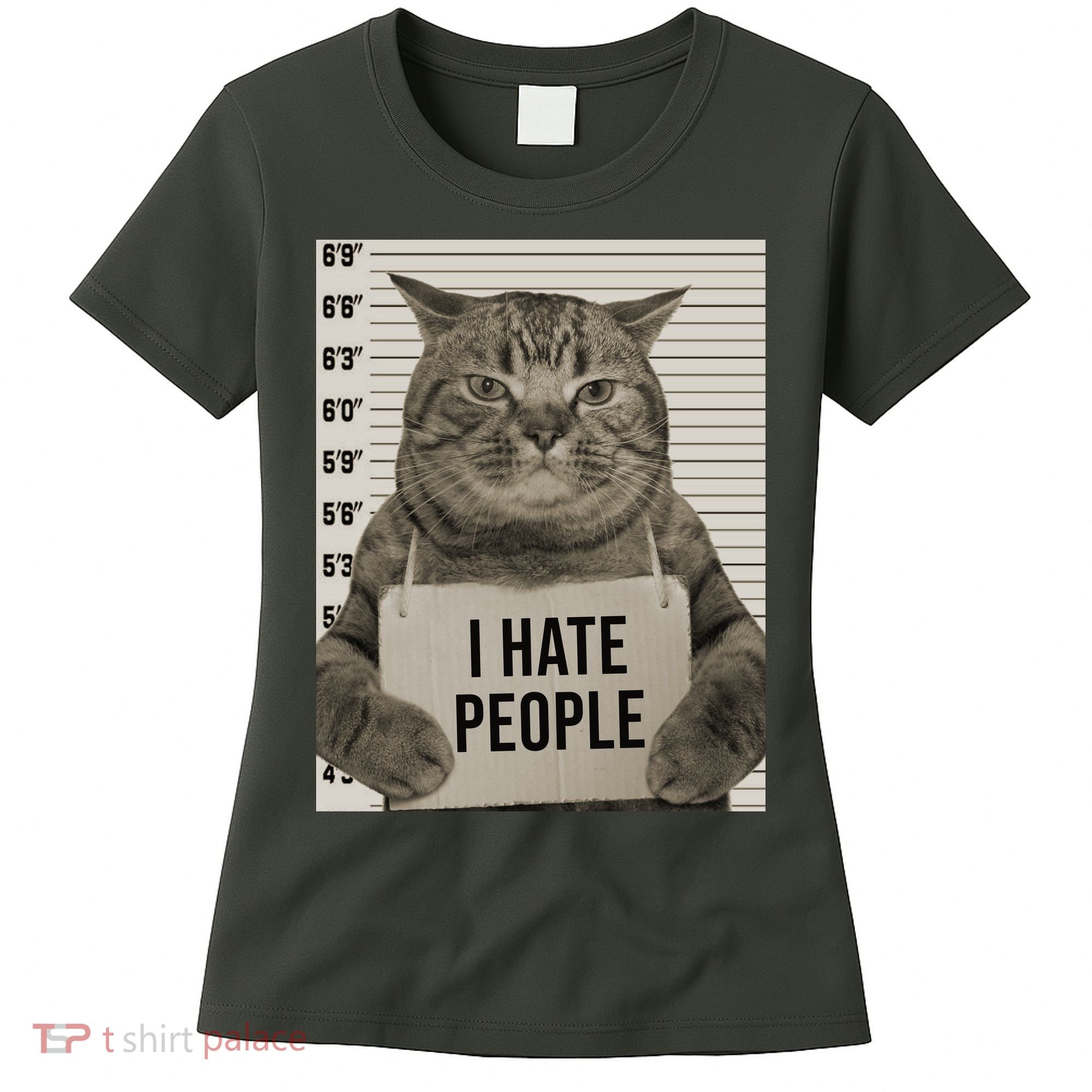 I Hate People Funny Jail Cat Women's T-Shirt