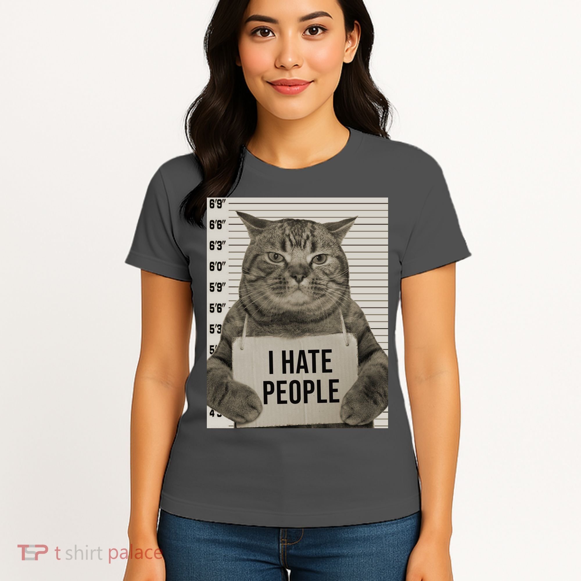 I Hate People Funny Jail Cat Women's T-Shirt